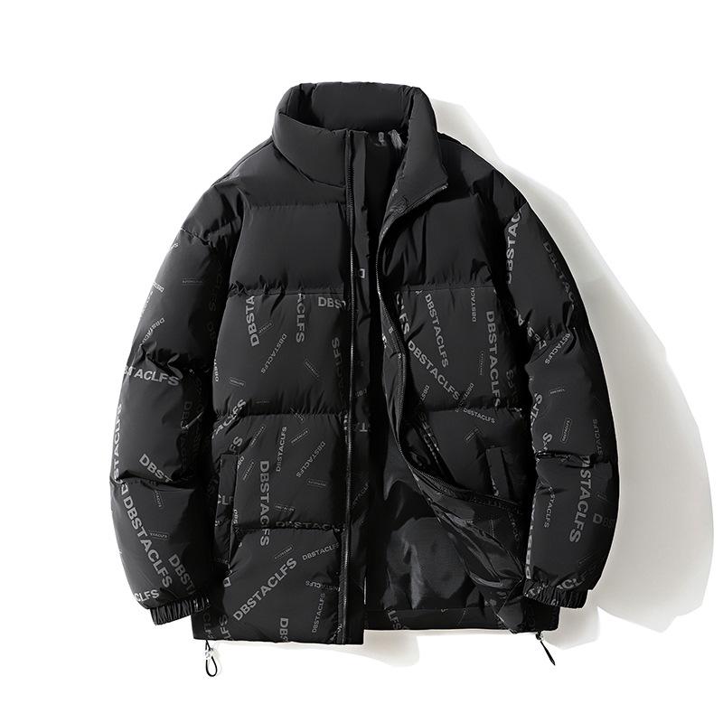 

Men s Plus Size Velvet-Thickened Cotton Jacket - Trendy Winter Outerwear M чорний