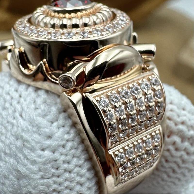 Mary Inlaid white zircon ring, European and American luxury men's engagement wedding