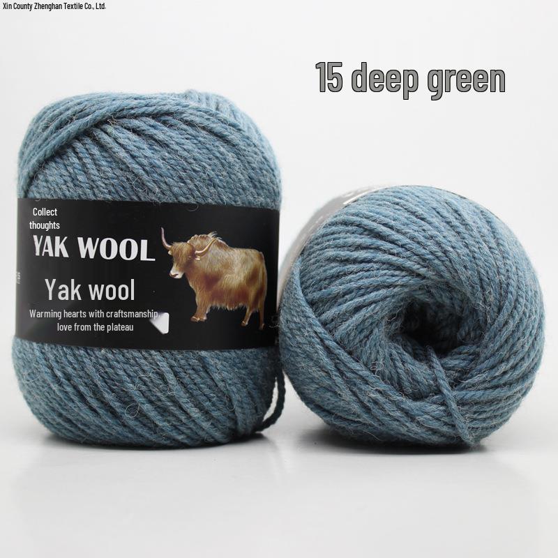 Yak Wool 3-Ply Hand-Knitted Medium-Thick Yarn for Sweaters, Coats, Scarves, and Hats (DIY).
