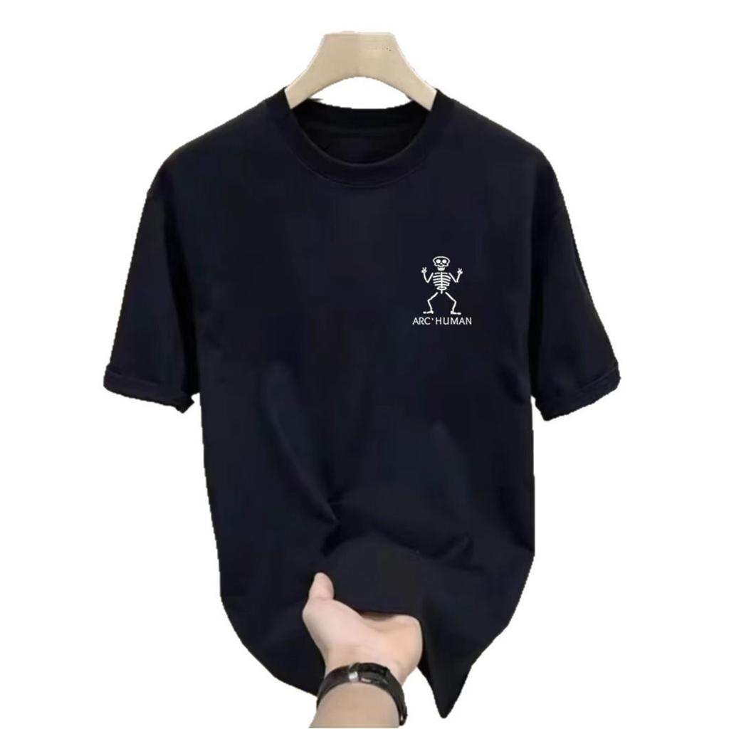 American Pure Cotton Korean Version Loose Men'S Round Neck Versatile Short-Sleeved Men'S T-Shirt Top