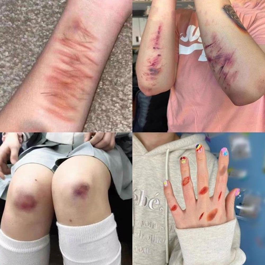Horror Realistic Fake Bloody Wound Stitch Scar Scab Waterproof Temporary Tattoo Sticker Halloween Masquerade Prank Makeup Props