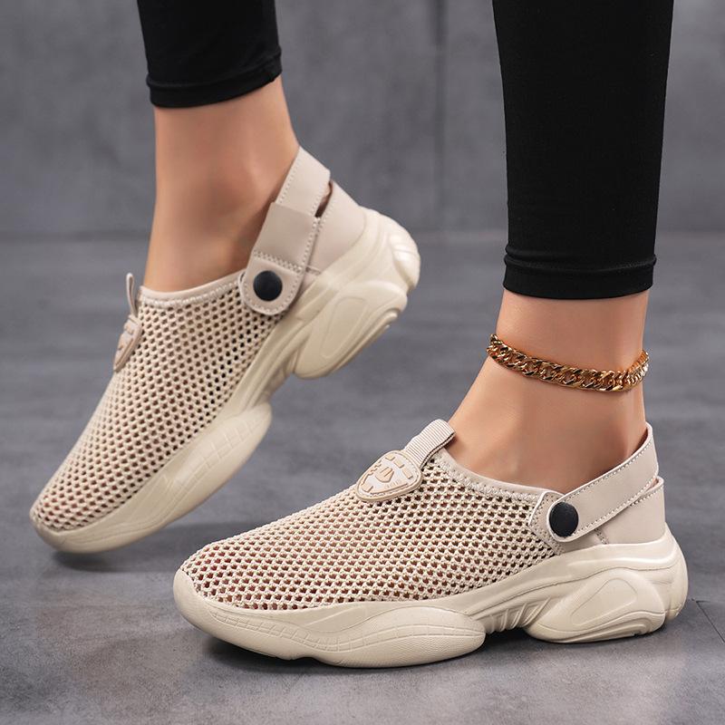 Women's non-slip and breathable fly-woven bag head slippers, thin breathable and lightweight casual sports sandals
