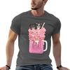 Shetland Sheepdogs In Cotton Candy Pastel Pink Milkshake Tshirt Cotton T Shirts Unisex 100 T Shirt Unisex Casual Tshirt