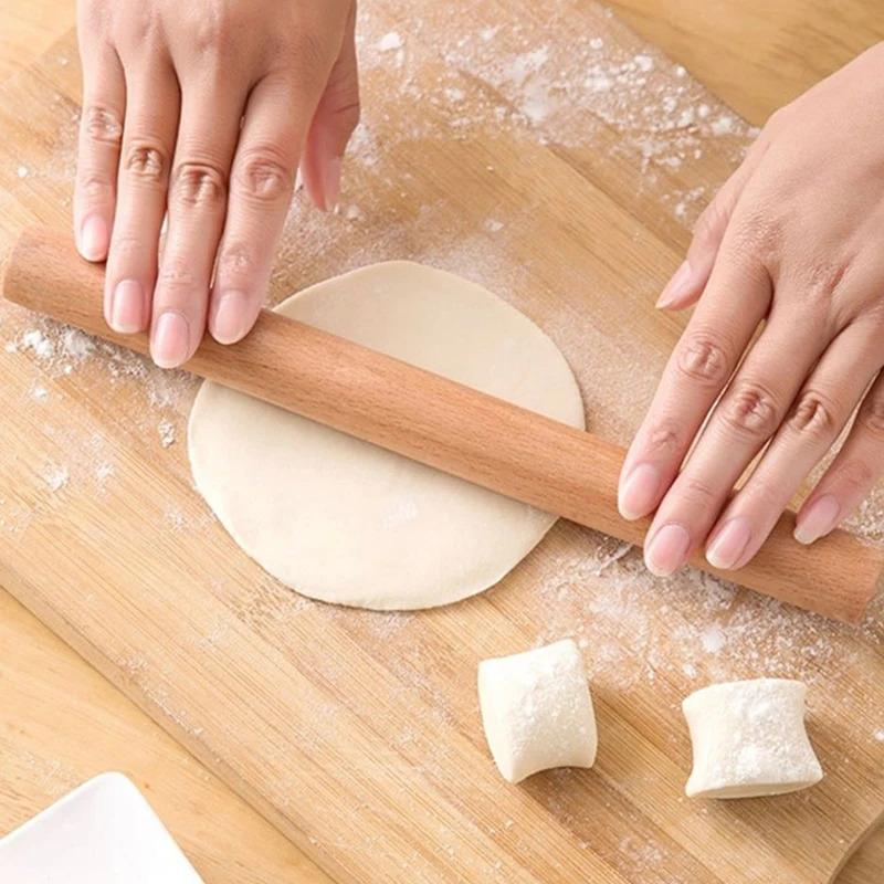 2025 New Beech Solid Wood Household Dumpling Skin Mini Rolling Pins Pin Stick Dough Baking Tool Gadgets Roller Kitchen