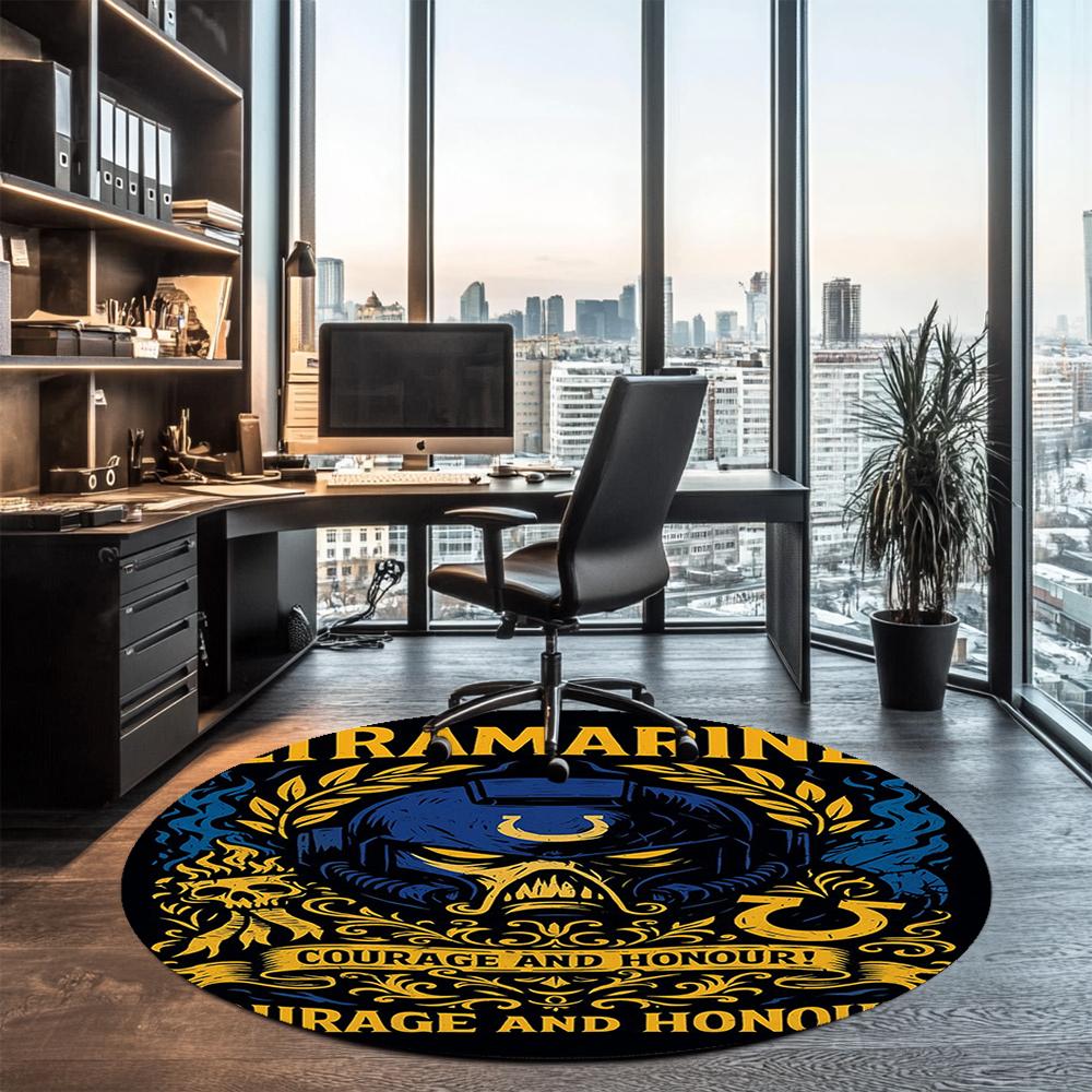 Warhammer 40k Printed Round Rug Carpet Chair Rug Area Rug Entryway Doormats,for Office Chair Living Room Bedroom Kitchen Room.