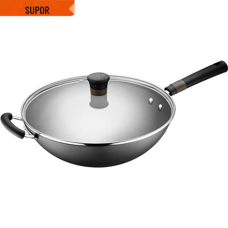 Supor 34cm Titanium No-Coating Stainless Steel Wok