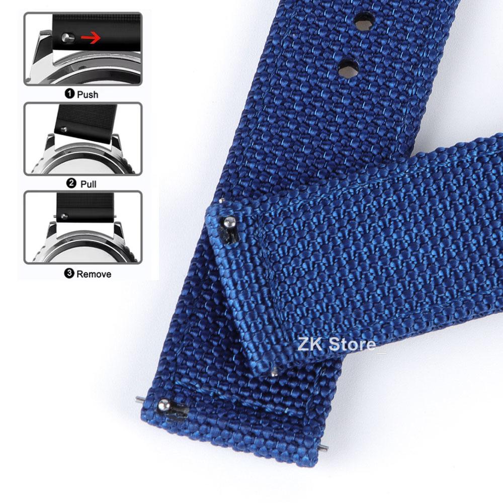 Nylon Canvas Quick Release Watch Band 20mm 22mm Replacement Watch Straps for Military Woven Fabric Wrist Band Ribbed Bracelet
