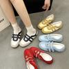 Retro Word with Moral Training Shoes Women's 2025 Spring and Summer New Niche Design Velcro Fashion Versatile Mary Jane Shoes