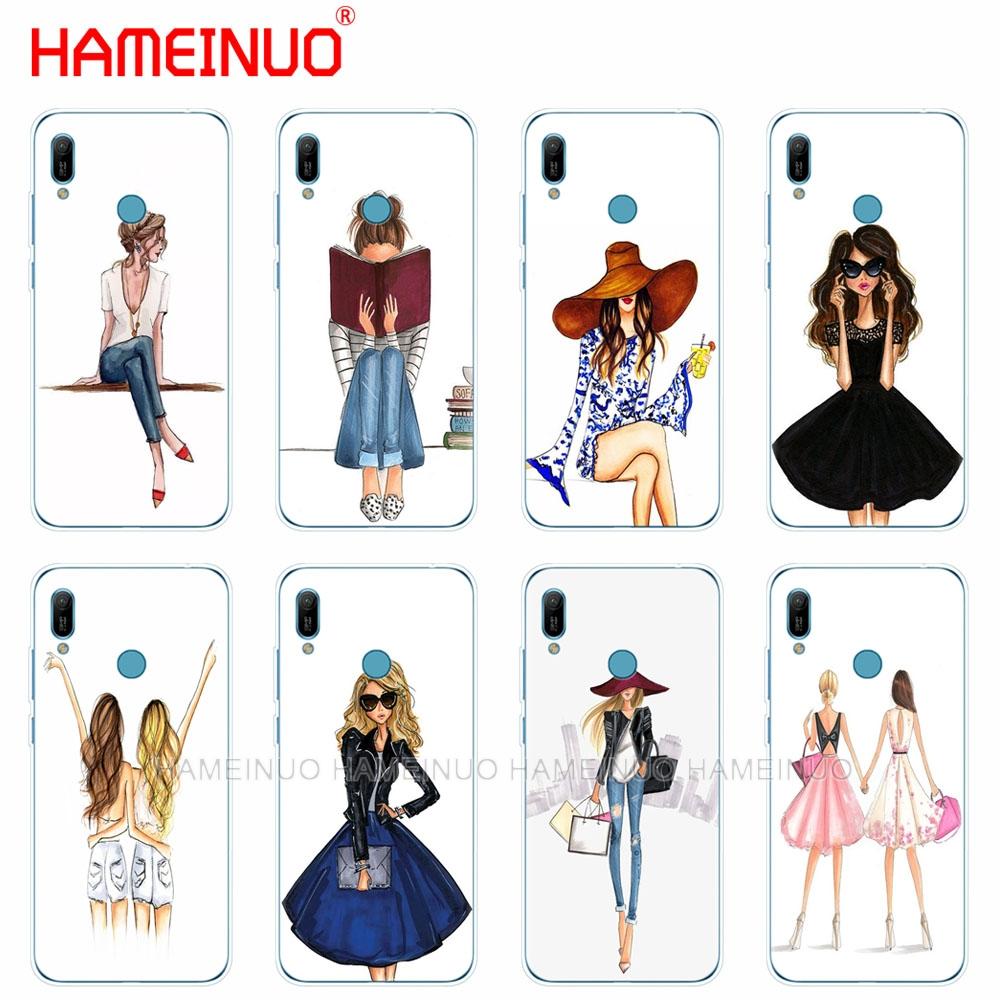 

silicon phone cover case for huawei Y5 Y6 Y7 Y9 PRO PRIME 2019 honor 8s 8a 20 LITE PRO 10i view 20 V20 Beautiful Shopping Girl