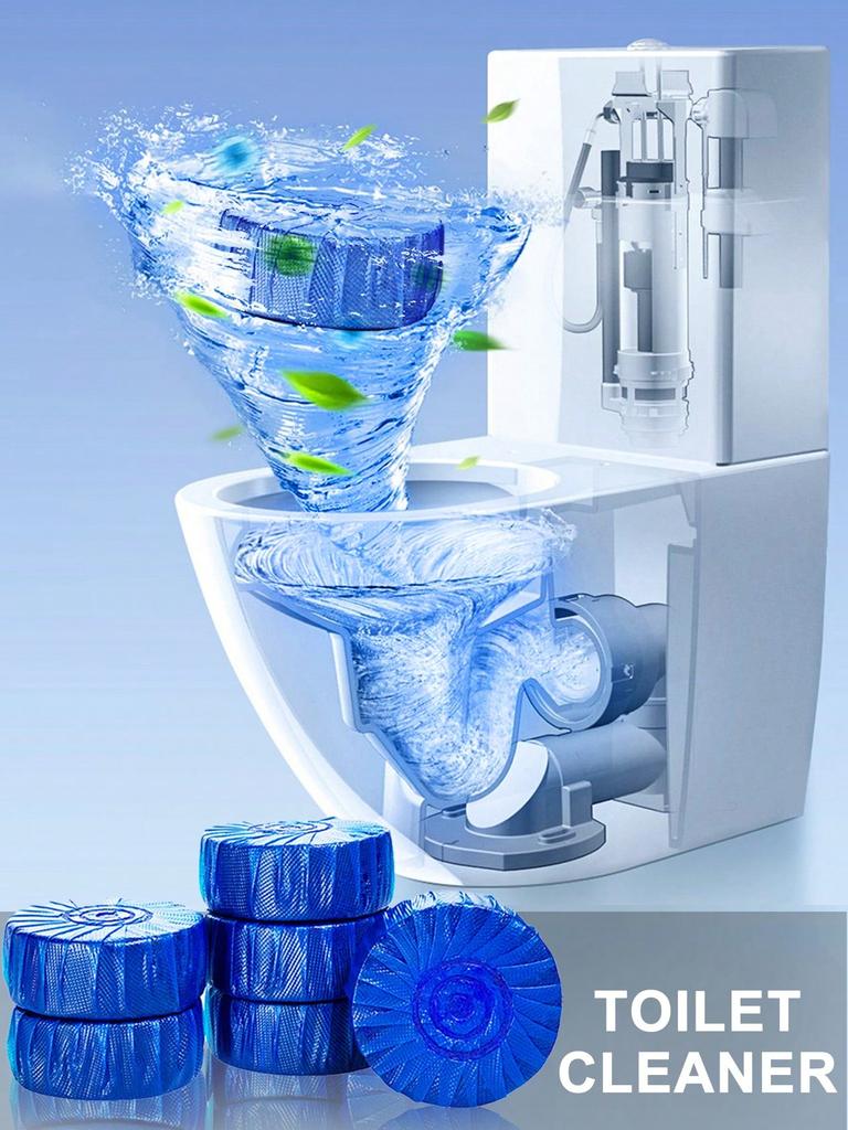 4PCS Automatic Toilet Cleaning Tablets, Bathroom Toilet Water Tank Cleaner, Ocean Fragrance Type, De