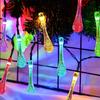 Solar LED Water Drop String Lights Outdoor Christmas Fairy Garden Decor Bubble Ball Lights For Lawn Courtyard