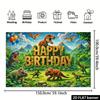 Fundal banner petrecere de ziua de naștere plat 2D - Tematică dinozauri, cu diverse elemente de dinozauri