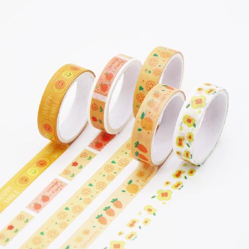 20Pcs 2m Cute Cartoon Fruit Printed Wash Tape Scrapbook Journal Planner Decorative Tapes For Girl Aesthetic Tearable Paper Tape