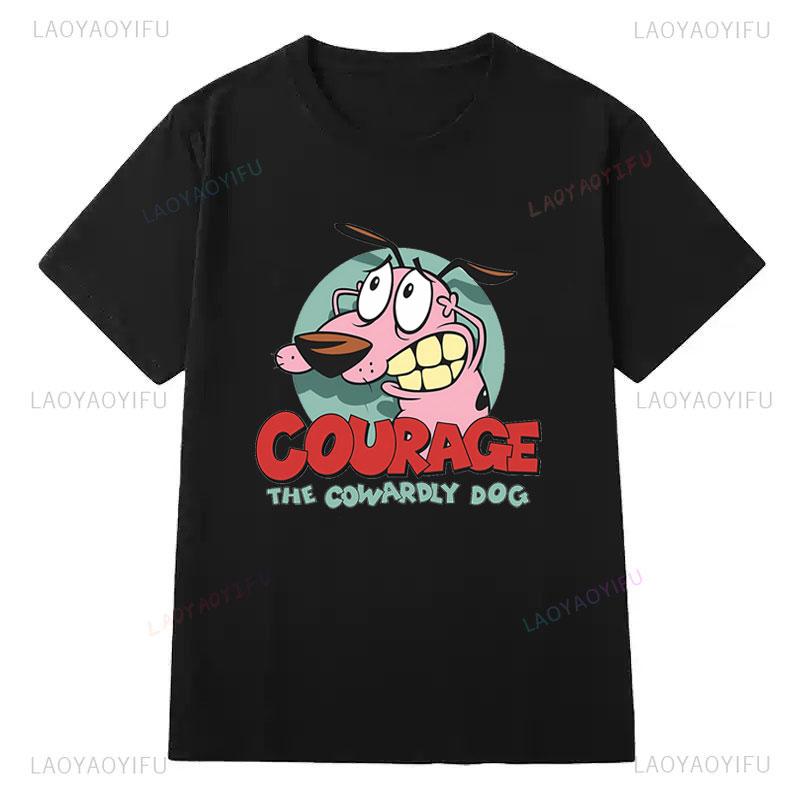 Courage The Cowardly Dog Animated Movie Promo Nerd T Shirt 2025 Summer New Arrival for Kids Gifts Clothes Camisa Creativity Tee