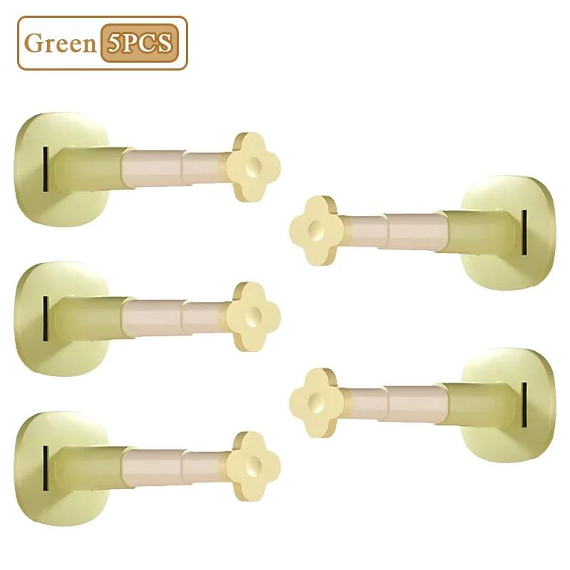 1-10PCS No Drill Wall Mounted Clothes Rack Adjustable Hanging Organizer for Balcony Laundry Storage Space Saving Home Drying Rod
