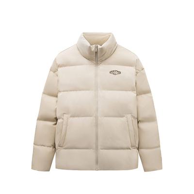 Anta Life Series Unifarbene Stehkragen Reißverschluss Langarm Daunenjacke Unisex Oberbekleidung Hellrauchgrau 952348906-3