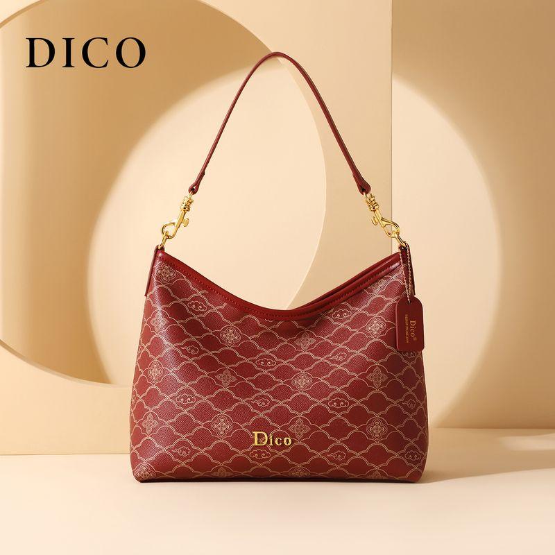 

Dico Retro Red Bridal Bag Women 2025 Daily Available Wedding Bag Shoulder Crossbody Work Clothing Underarm Tote Bag Four-leaf clover wine red