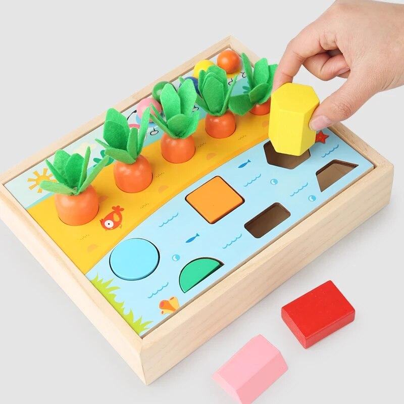 Wooden Shape Puzzle Preschool Cognitive Toy Early Learning Sorter Game Shape Sorter Puzzle for Children Kids Girls Boys Toddlers
