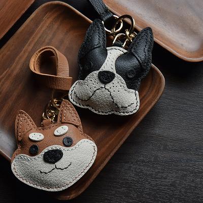 Fadou Shiba Inu design original fait main cuir porte-clés de voiture pendentif simple mignon cadeau porte-clés femme