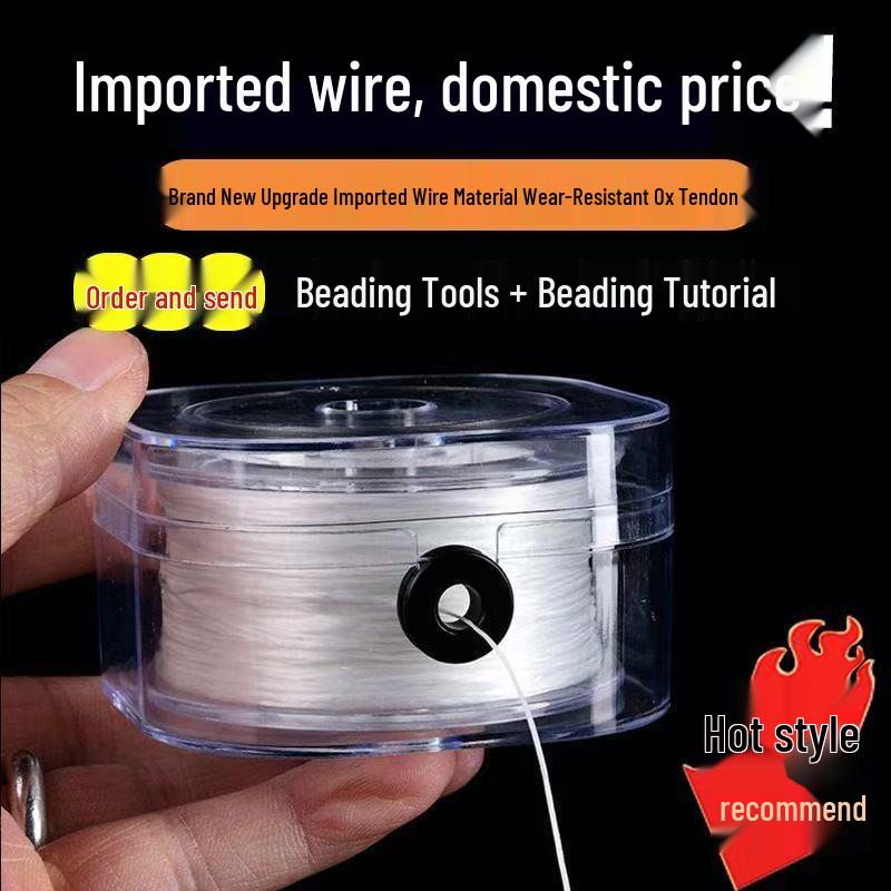 Upgraded High-Elastic Flat Cord: 50 Meters of High-Density, High-Resilience Craft and Beading Line for Bracelets - Classic Style