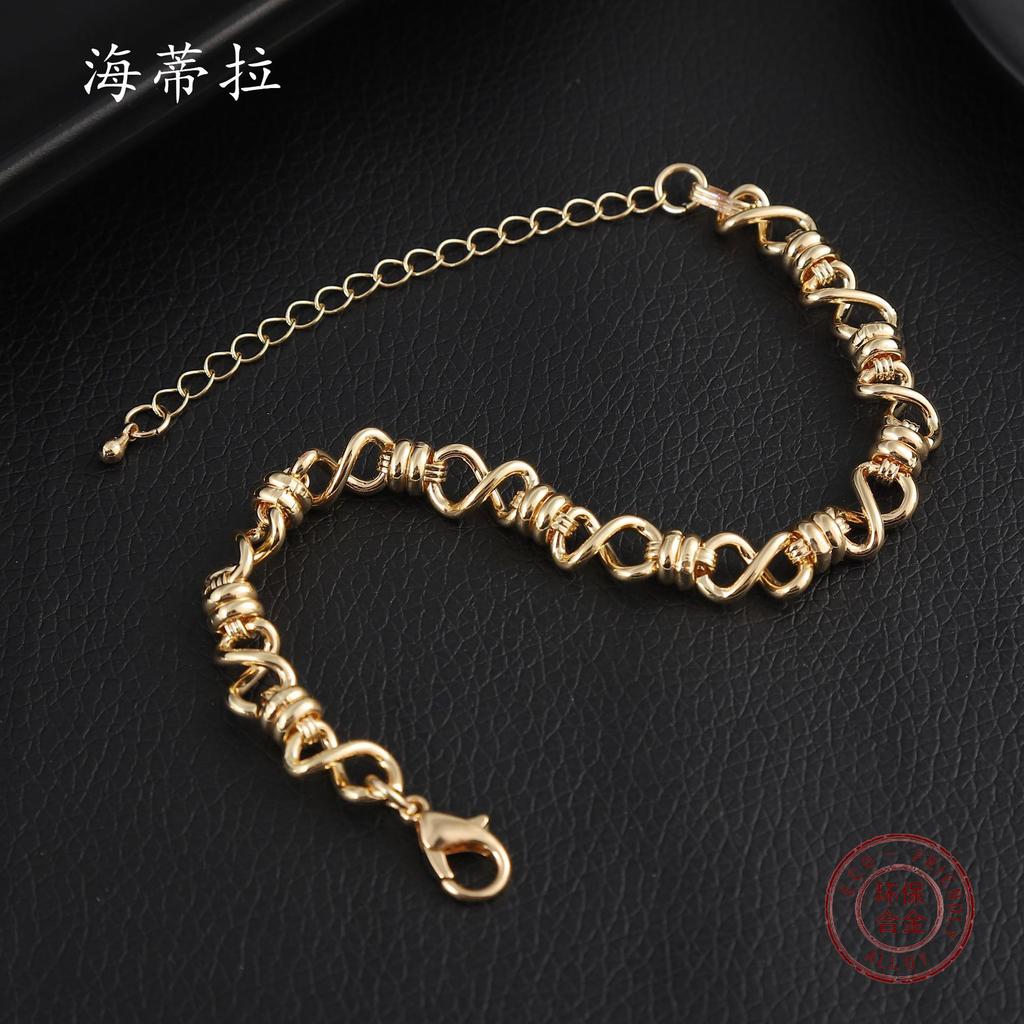 New irregular 8-character hip-hop bracelet, personalized hip-hop male and female couples punk metal bracelet