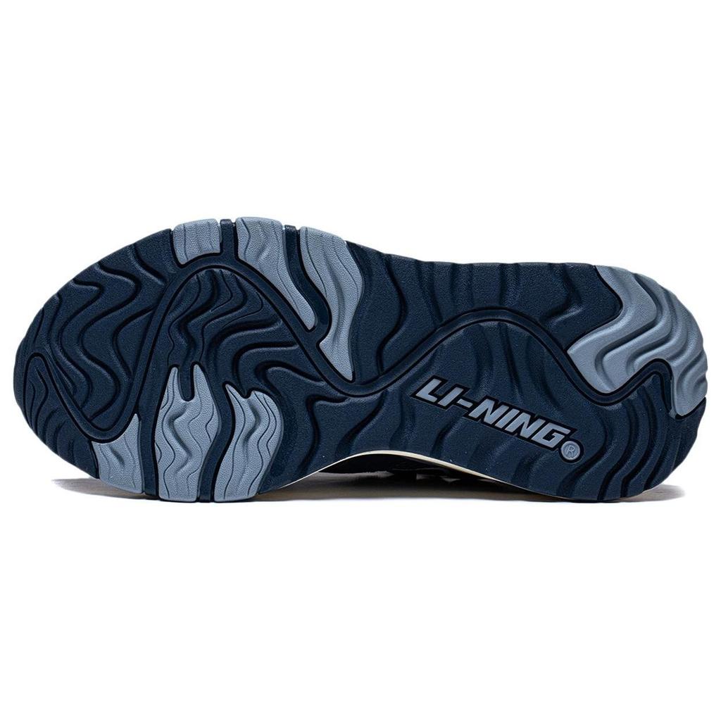 Li Ning 001 Mountain And Sea Fabric Synthetic Leather Non-Slip Wear-Resistant Low-Top Sports Casual Shoes Women sneaker Soft-Gray Blue AZGT008-3