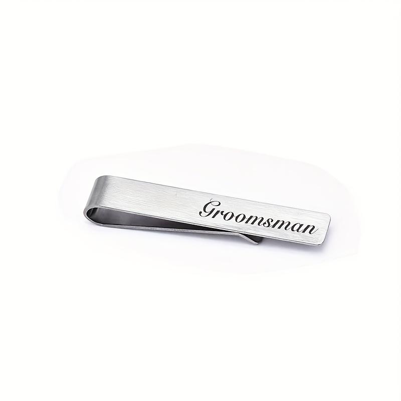 

1pc Tie Clip - Black Laser-Engraved Best for Man Design, Durable Groom Accessory for Wedding Favors, Black Tie & Groomsmen Gifts, Groom Accessories