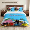 Barbapapa Personalized Custom Name 3‑Piece Bedding Set Soft Duvet Cover Set For Bedroom Home Decor