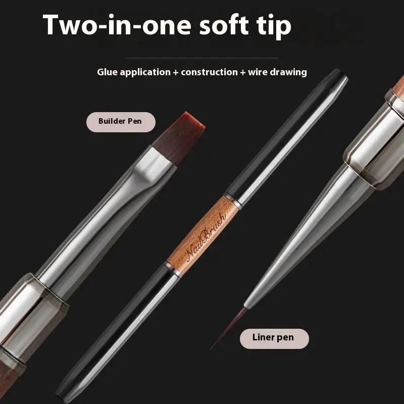Sandalwood Line Nail Art Pen Double Headed Brush Nail Construction Pen High Quality Paintings Pen Nail Tools