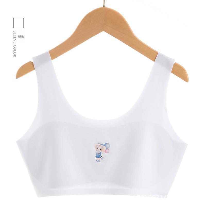 Girls  Seamless Ice Silk Underwear: Breathable, Comfortable Bra Vest for Puberty M [50-70 jin]