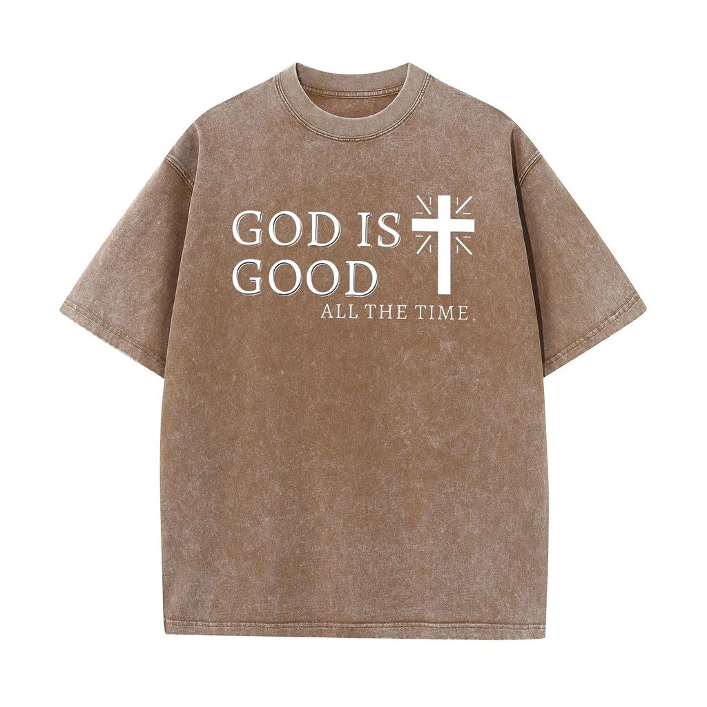 Christian T-Shirt for Men God Is Good Tee Short Sleeve Graphic Letter Printed Cross Religious Quote Casual Top Christian