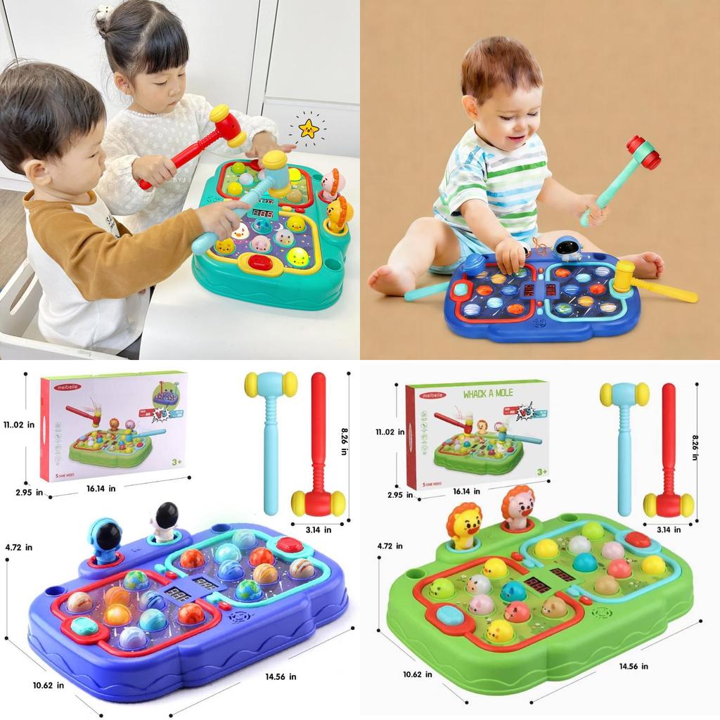 Children Whack A Mole Interactive Toy With Sound For Family Play And Brain Development