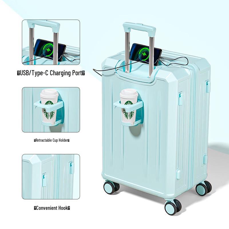 Ruyishi Portable Travel Luggage with Cup Holder 26-inch