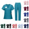 Damen-Uniformset mit V-Ausschnitt Kurzarm-Oberteil und Hose