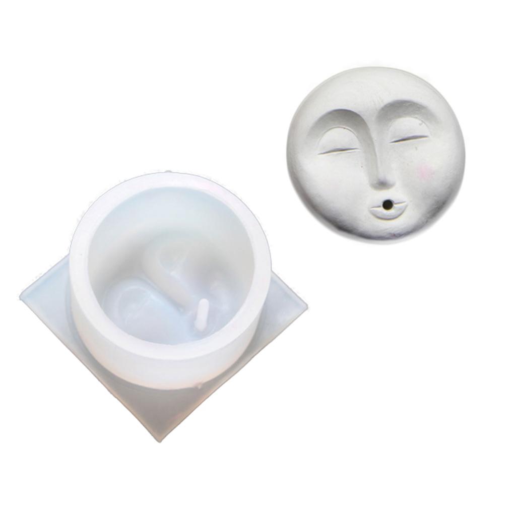 Incense Tray Silicone Mold Handmade DIY Human Face Pattern Incense Insert Stick Holder Cement Plaster Mould Crafts Decor
