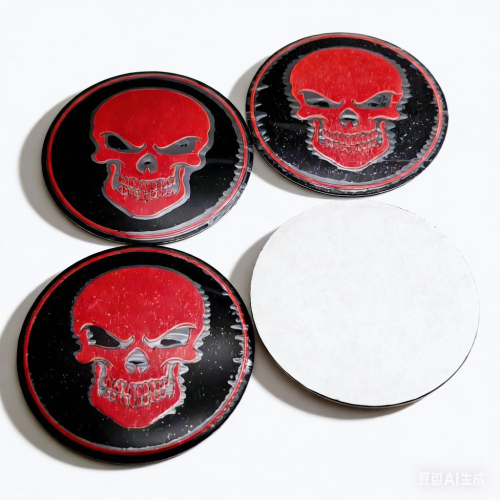 4pcs 45MM 56MM Skull Logo Emblem Car Stickers Auto Accessories for Car Wheel Center Caps Rim Hubcaps Cover Wheels Hub Cap Badge