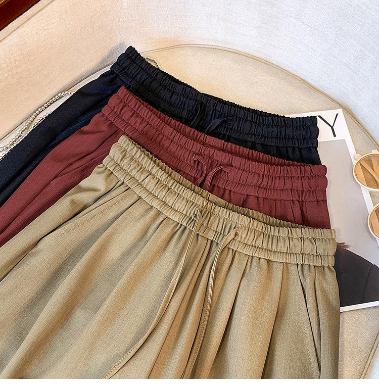 Summer Slimming Elastic Waist Wide-Leg A-Line Shorts