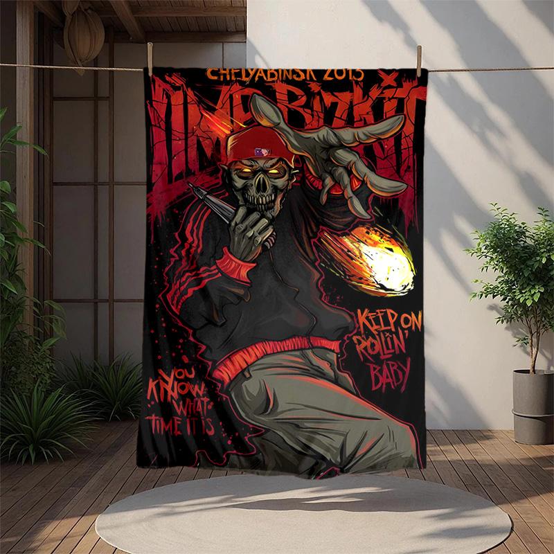 Limp Bizkit Flannel Blanket Soft Warm All-Season Throw, Design for Camping, Car Travel, Hiking Sofa, Bed, Office Perfect Gift for Parties