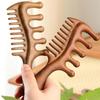 Large Tooth Wooden Scalp Massager Wide Thick Natural Sandalwood Hairbrush  Gua Sha
