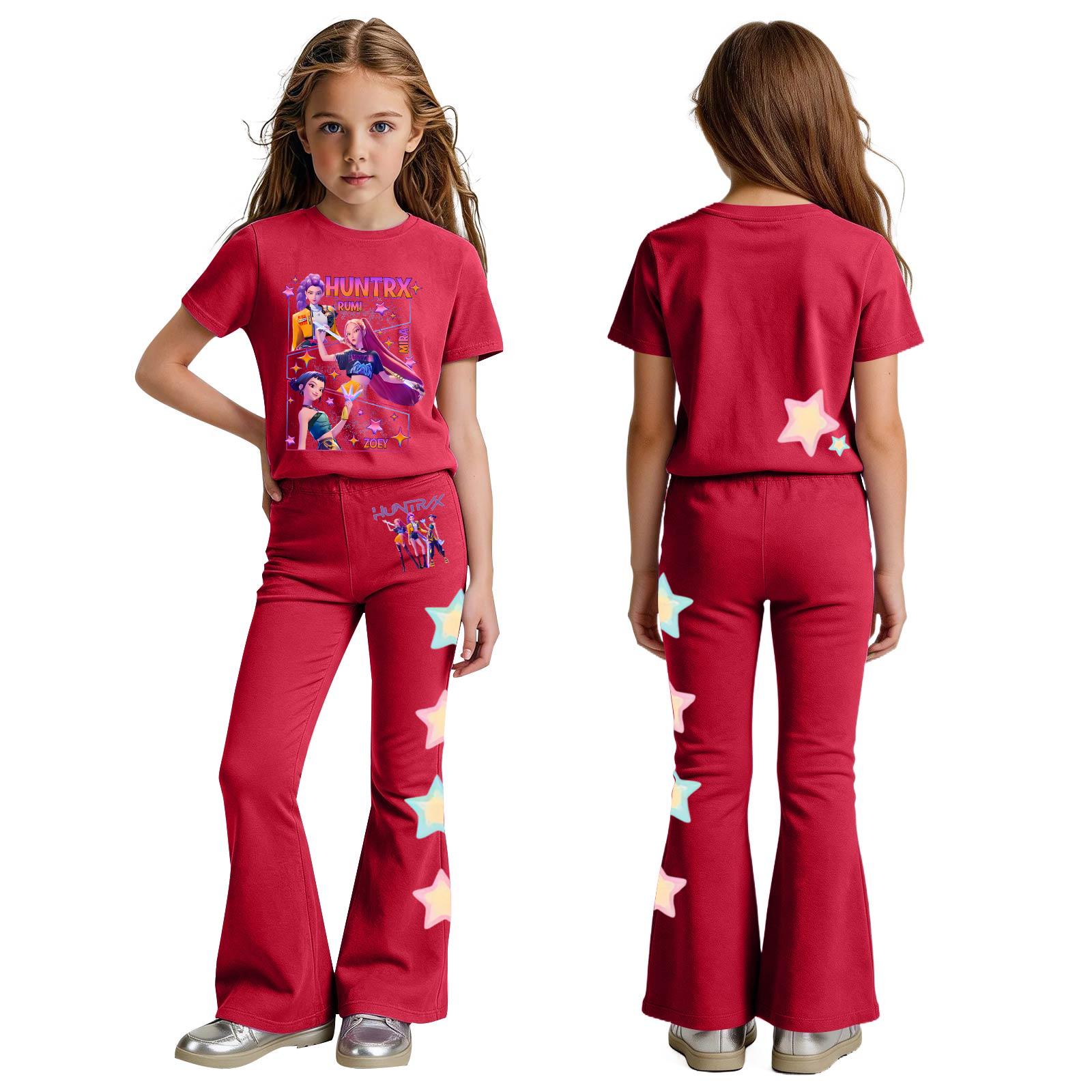 

Комплект одежды для новорожденных девочек и мальчиков, свободная футболка с принтом и штаны 150 красный