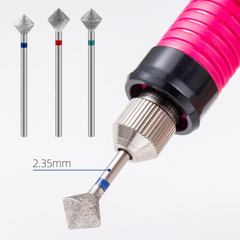 1 Pcs Rhombus Nail Drill Bits Diamond E-File Bit Rounded Edge Manicure Pedicure Grinding Head For Electric Nail Drill Machine