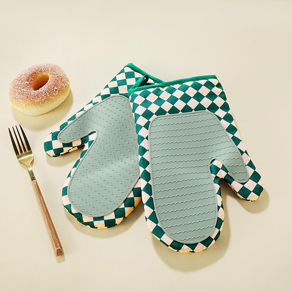 Silicone Oven Mitts Heat Resistant For Baking Comfortable Waterproof Oven Mitts For Outdoor Grilling