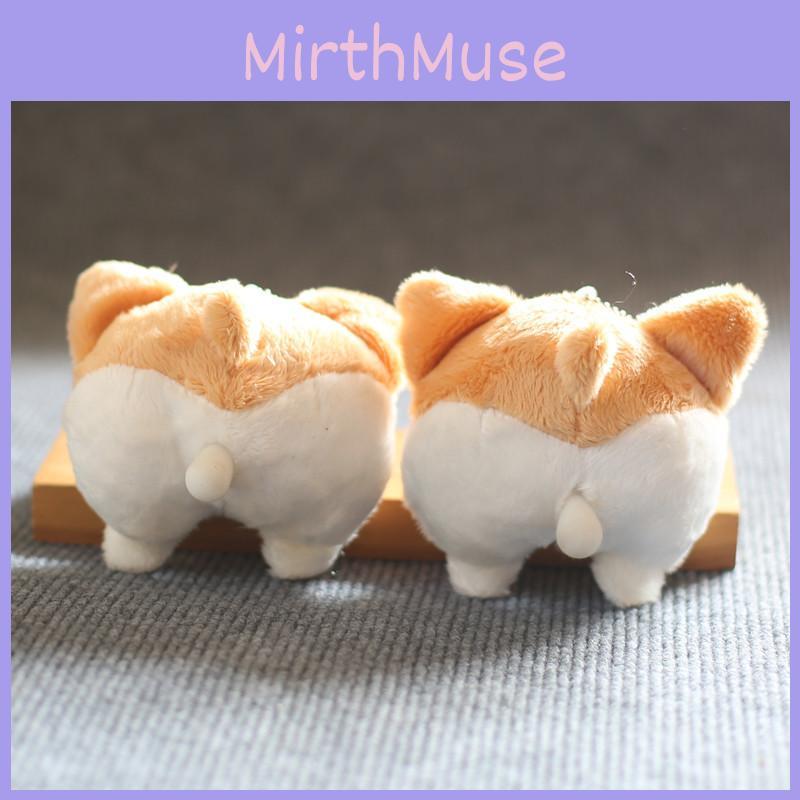 Cute Corgi Butt Plush Keychain With Soft Short Pile For Bag Decoration