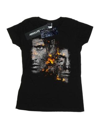 Camiseta feminina/senhora Sam e Dean Fire de algodão