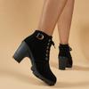Nouveaux Escarpins Bottes Femmes Haute Qualité Lacets Chaussures Européennes Dames PU Talons Hauts Bottes