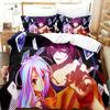 Set Biancheria da Letto Anime 3D No Game No Life, Copripiumino Piumone Set Letto Copripiumino Federa, Misura King Queen Singolo Ragazzi Ragazze Adulti
