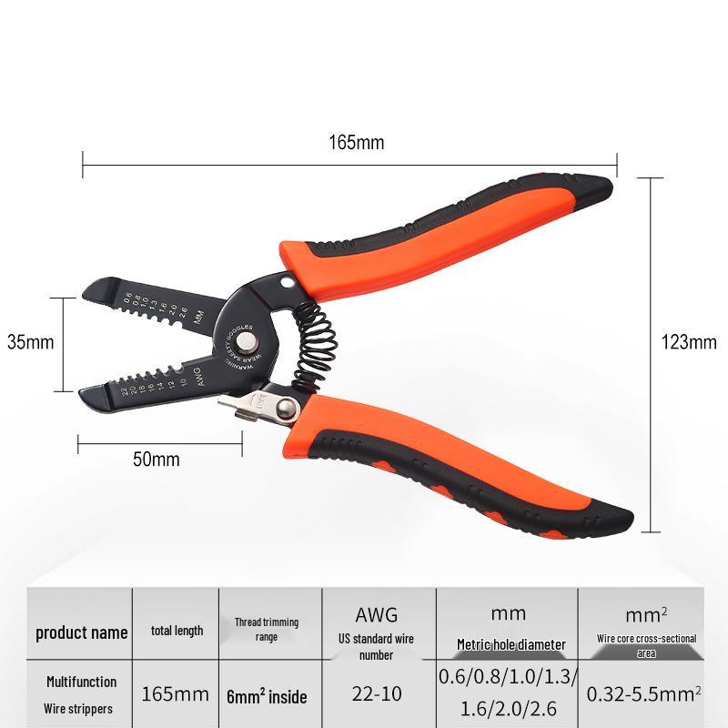 Universal Electrician Wire Strippers and Crimping Pliers, Multifunctional Tool for Wiring and Cable Cutting