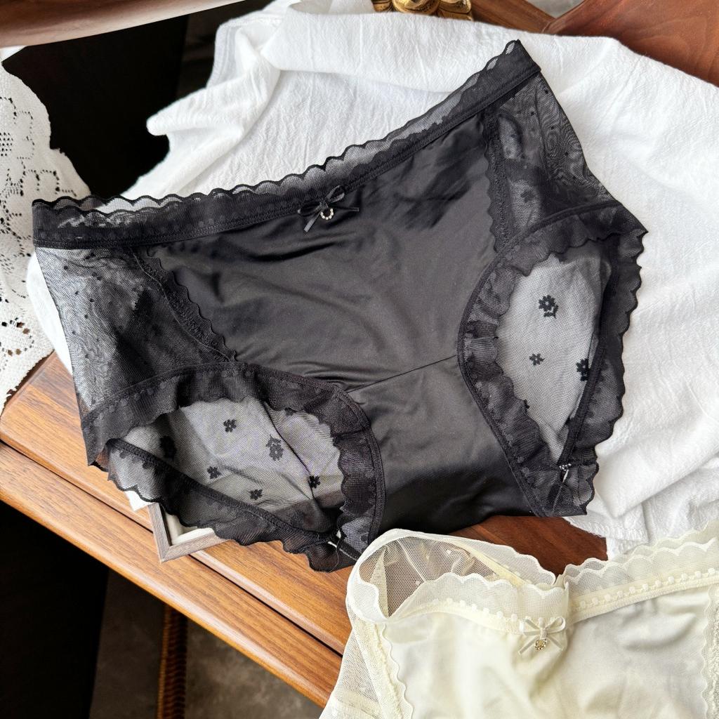 Damen Frühling und Sommer Sexy Spitze Kante Eis Netz Gaze Dreiecks-Slips