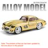 1:24 500K 300SL Miniature Model Vintage Car Alloy Diecast Sound Light Door Opened Shock Absorption Electroplate Vehicle for Kids
