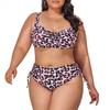Costume da bagno donna taglie forti con stampa floreale a vita alta 2 pezzi/set bikini regolabile con spalline sottili per le vacanze